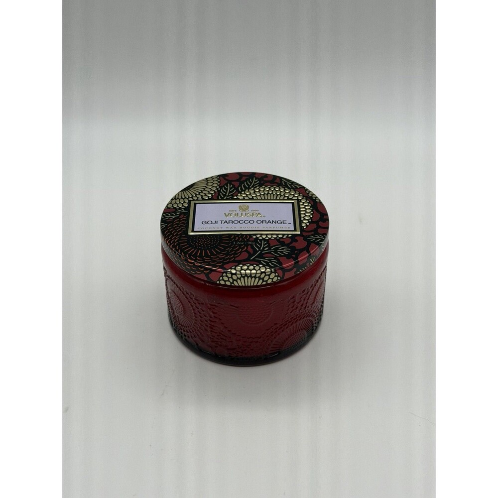 Voluspa Goji Tarocco Orange Candle 3.2oz Japonica Red Glass Jar NEW